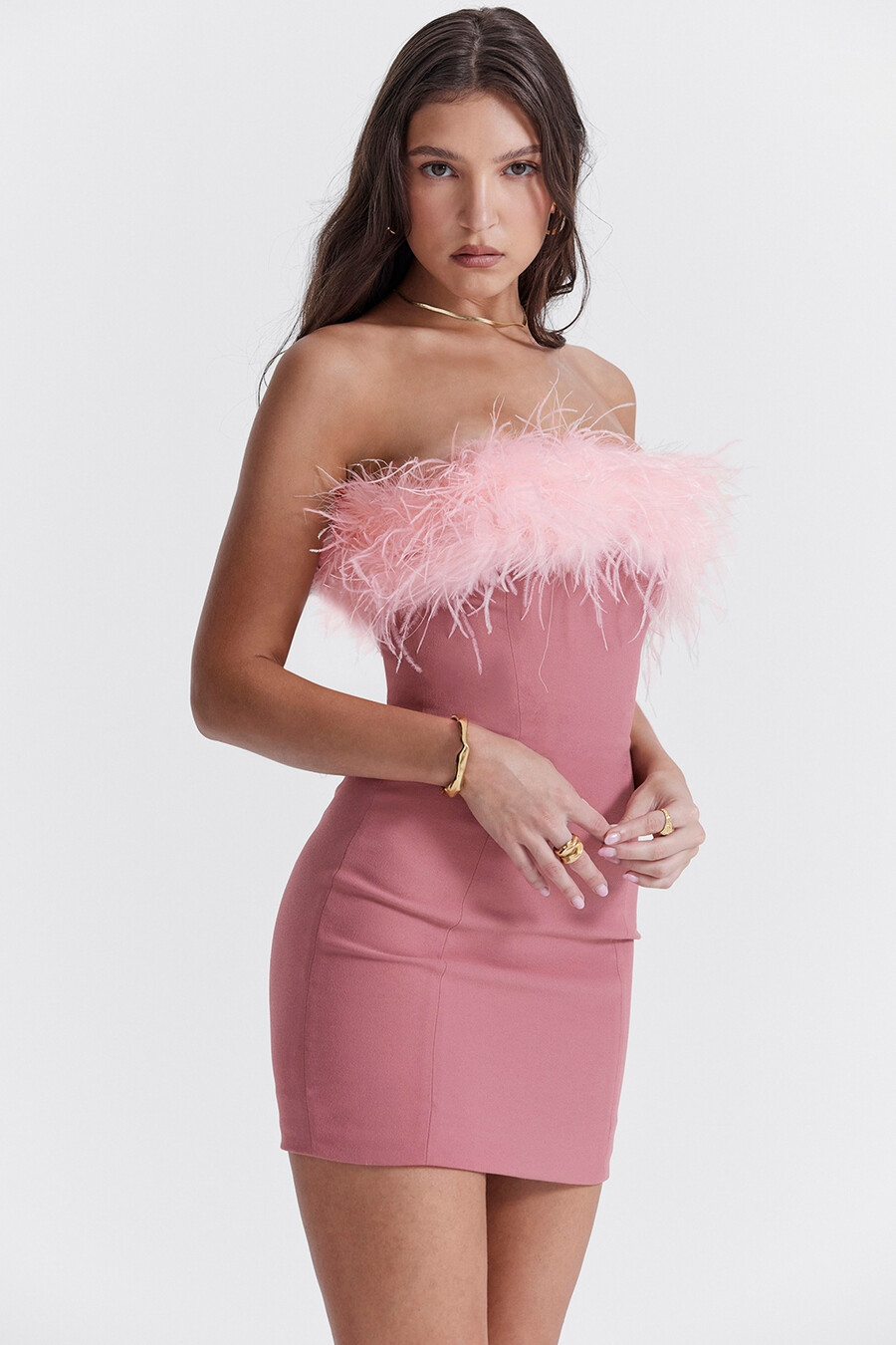 warmrosa minikleid