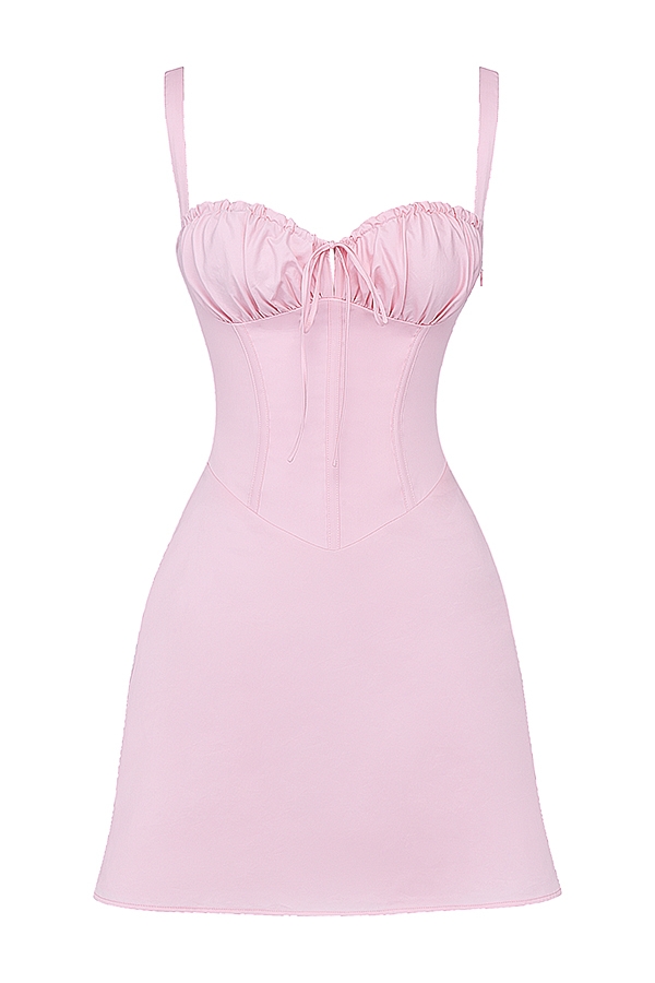 babyrosa korsett-minikleid