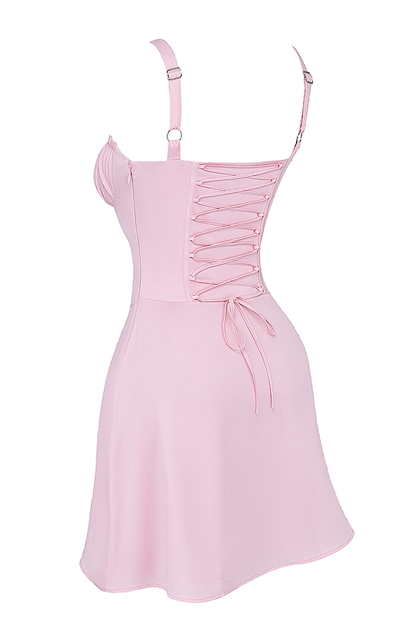babyrosa korsett-minikleid