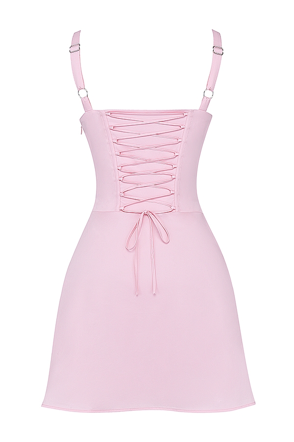 babyrosa korsett-minikleid