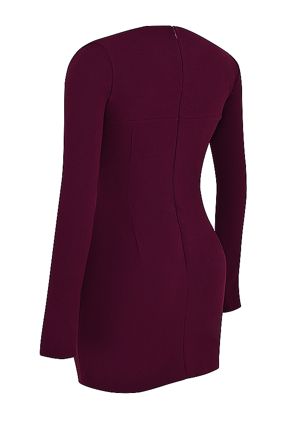 merlotfarbenes korsettkleid mit tiefem ausschnitt