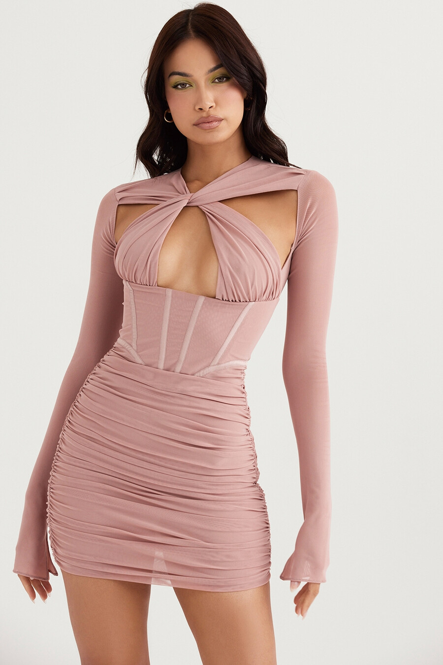 rosafarbenes korsett-minikleid