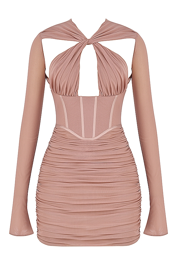 rosafarbenes korsett-minikleid