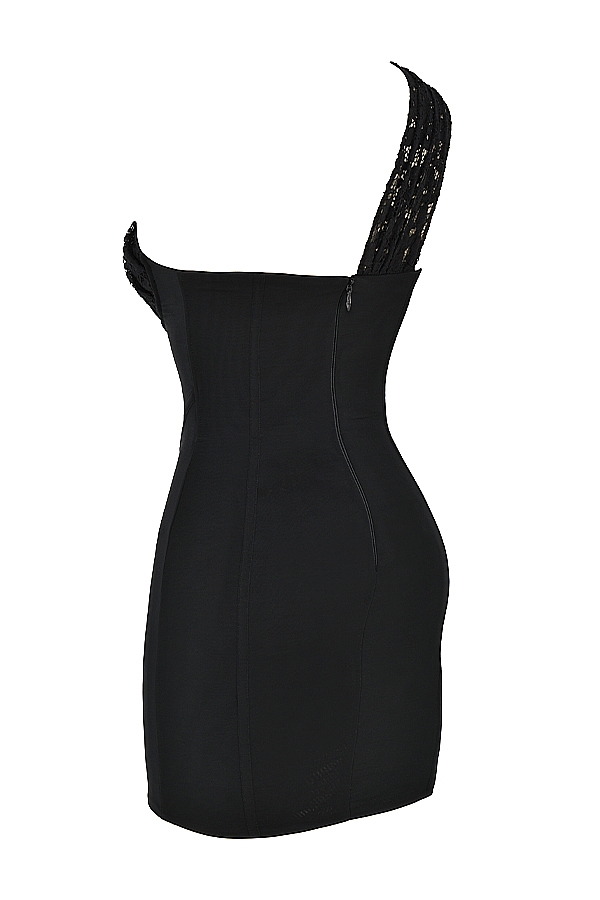 schwarzes minikleid aus spitze