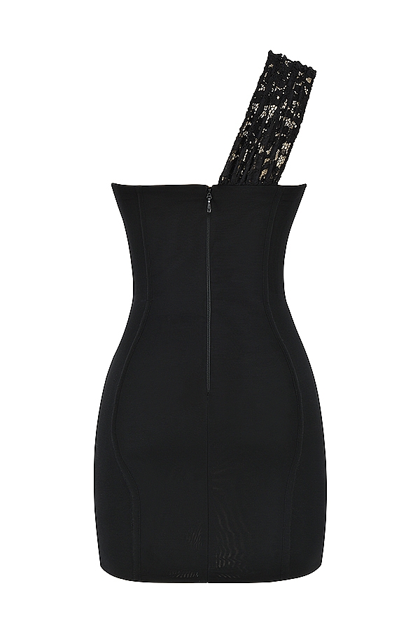 schwarzes minikleid aus spitze