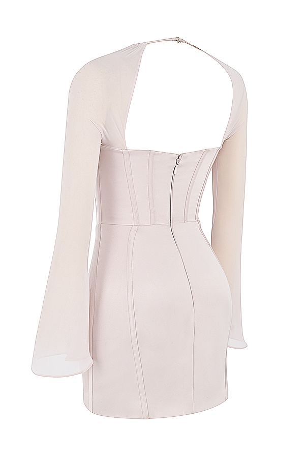 minikleid aus kristall-satin mit korsett-design