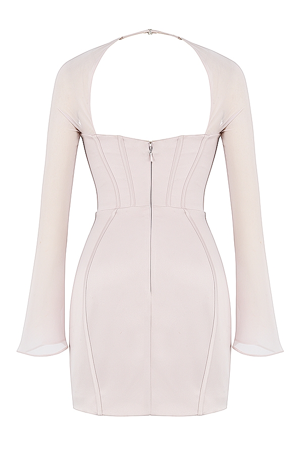 minikleid aus kristall-satin mit korsett-design