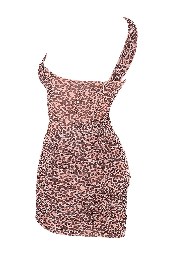 minikleid mit tiermuster und cut-outs