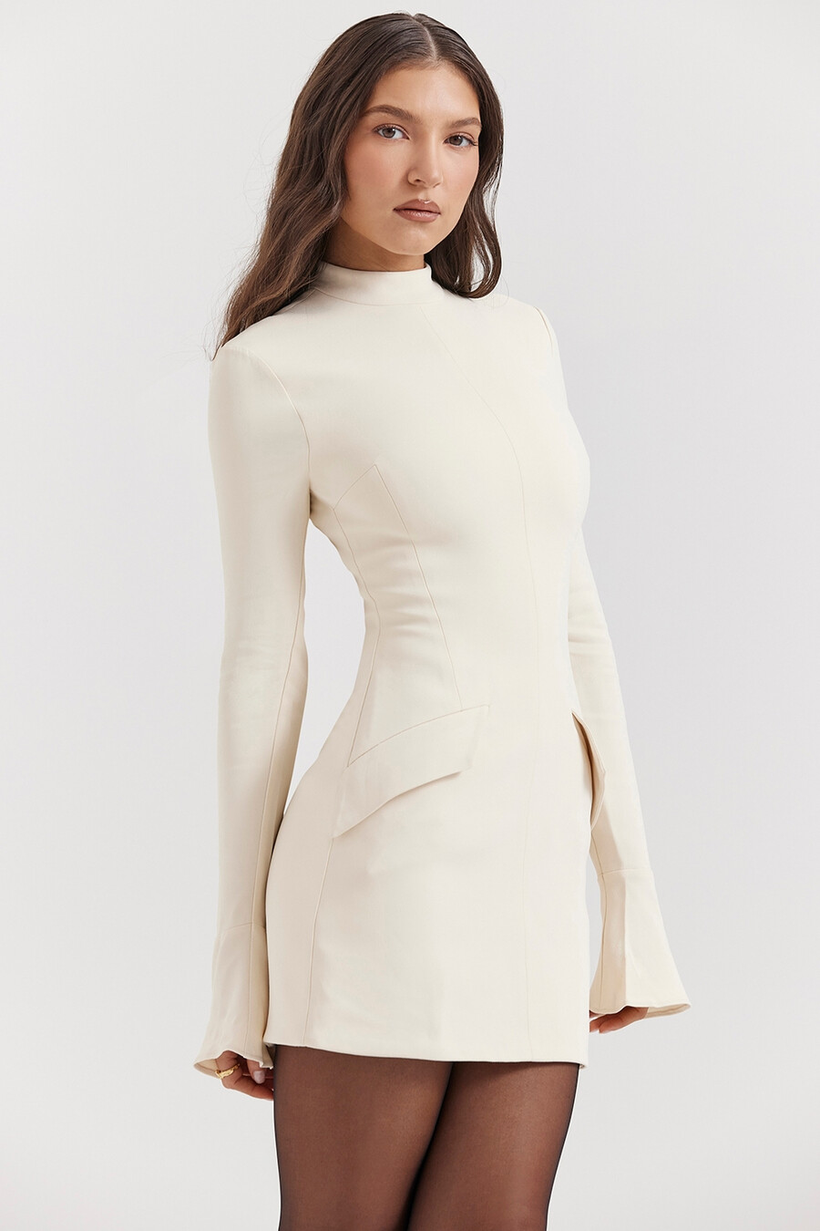 vintage-minikleid in creme