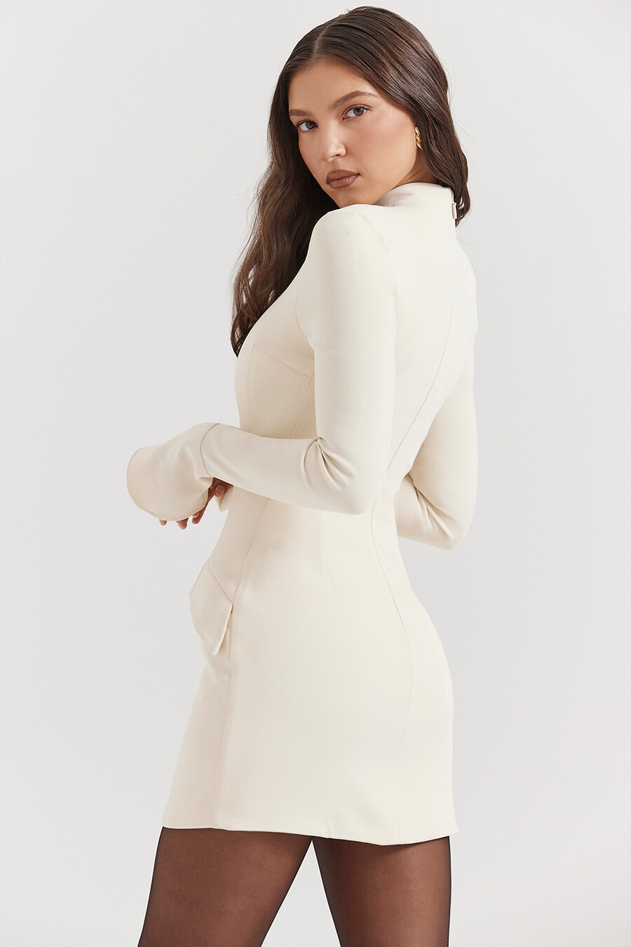 vintage-minikleid in creme