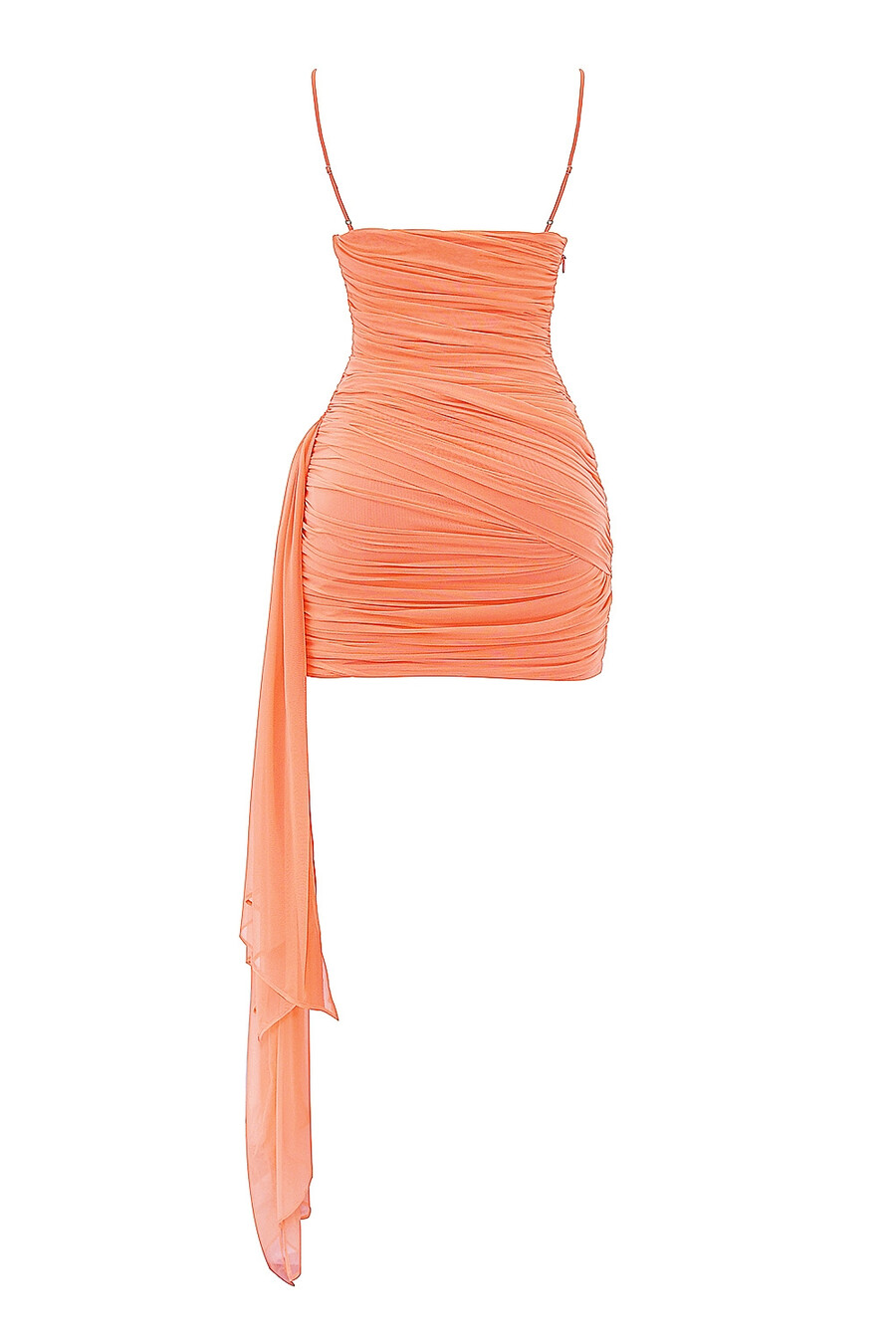 sorbetfarbenes minikleid mit raffungen