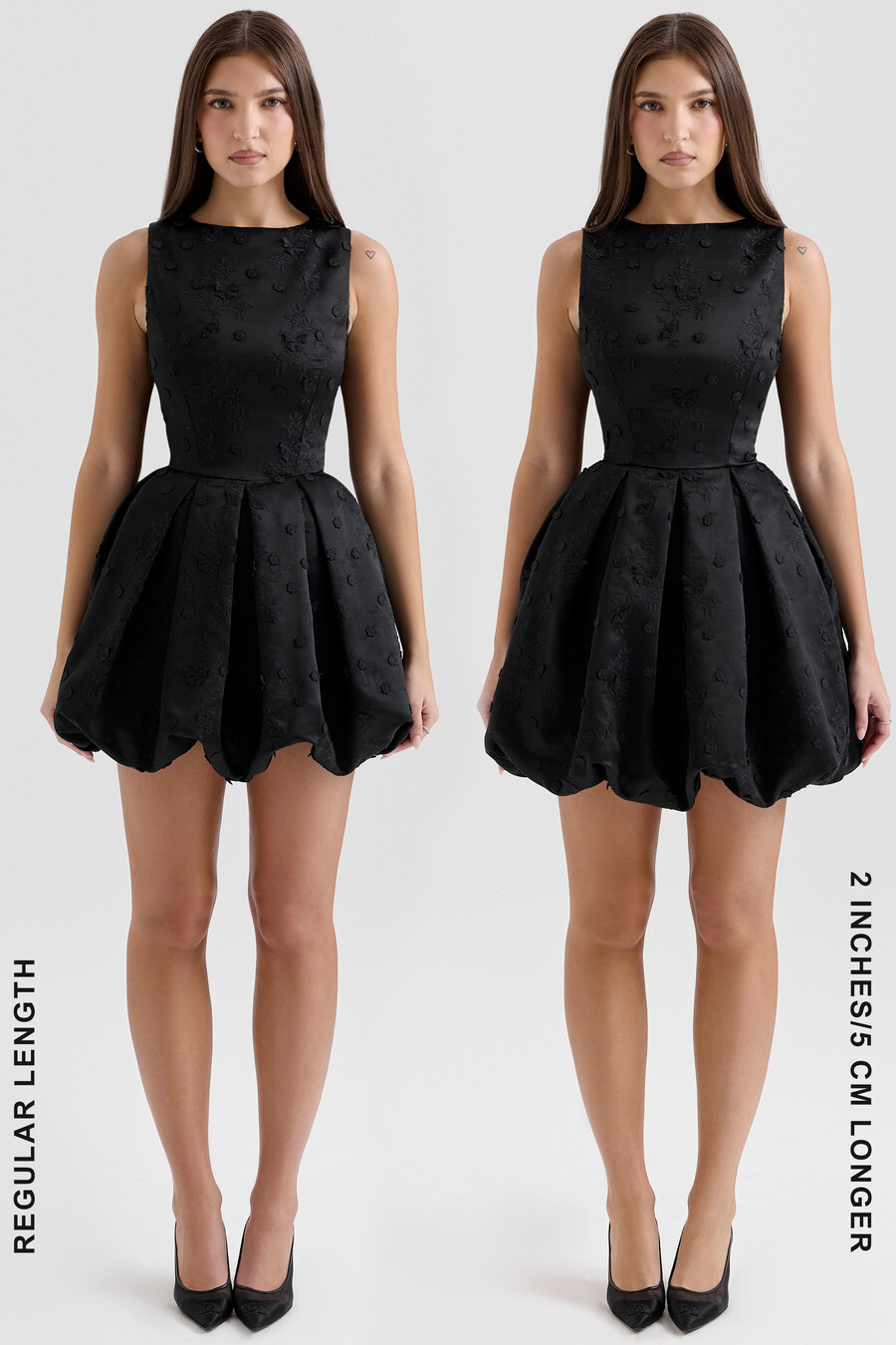 schwarzes rückenfreies besticktes mini-puffballkleid
