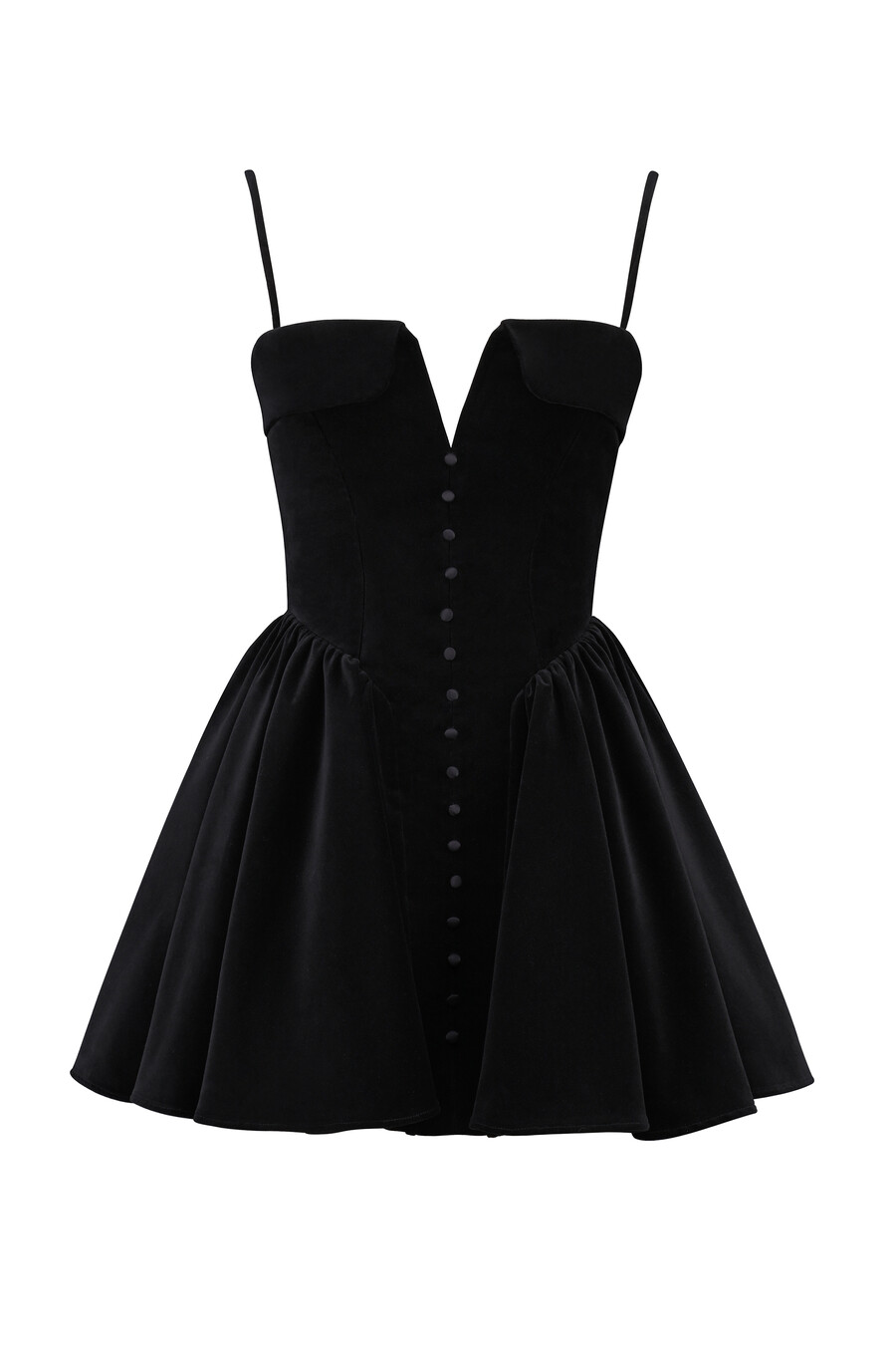 schwarzes minikleid aus samt und tüll