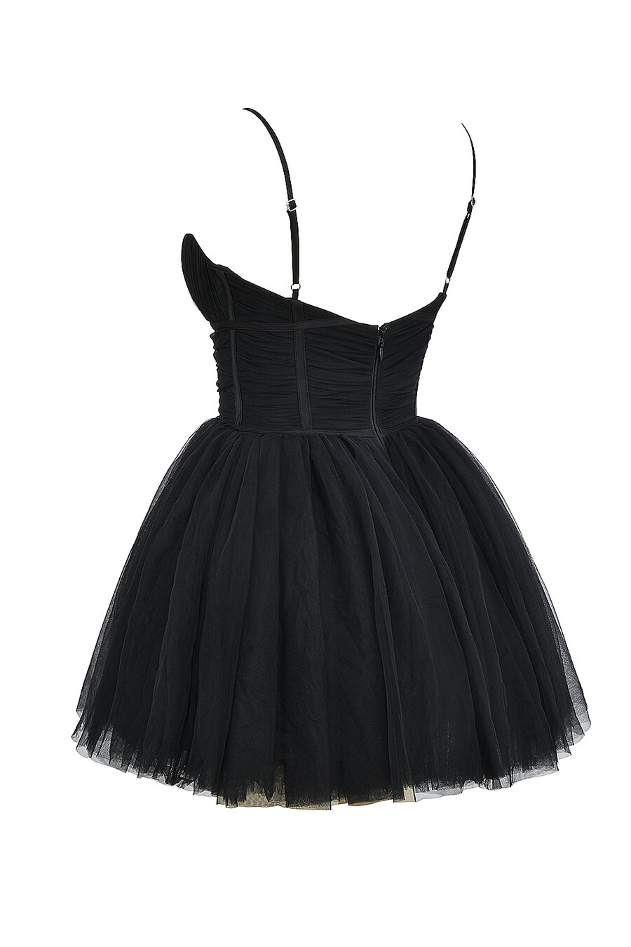 schwarzes tüll-minikleid