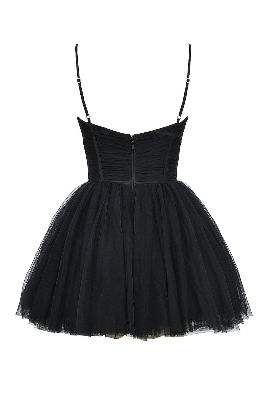 schwarzes tüll-minikleid