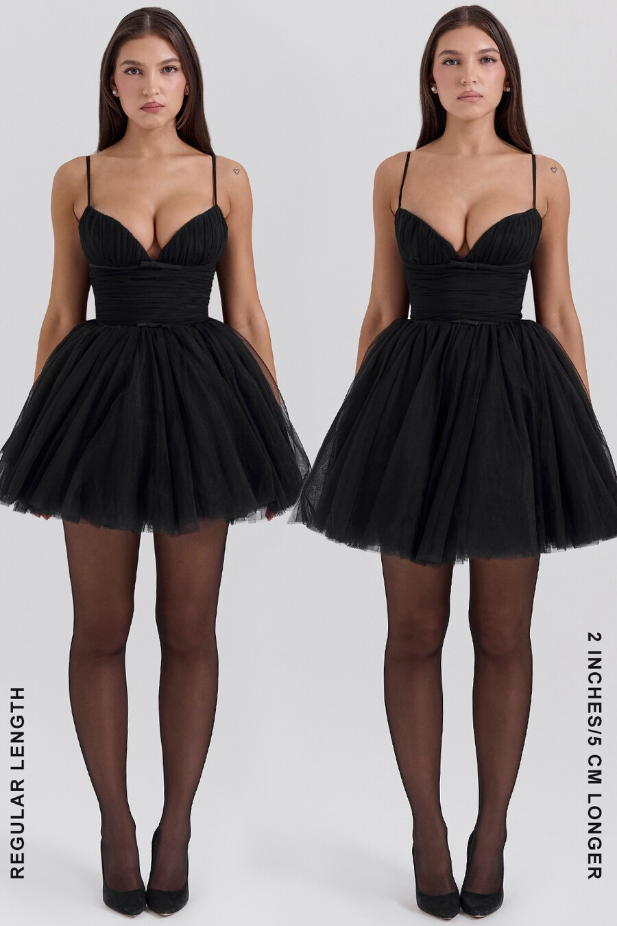 schwarzes tüll-minikleid