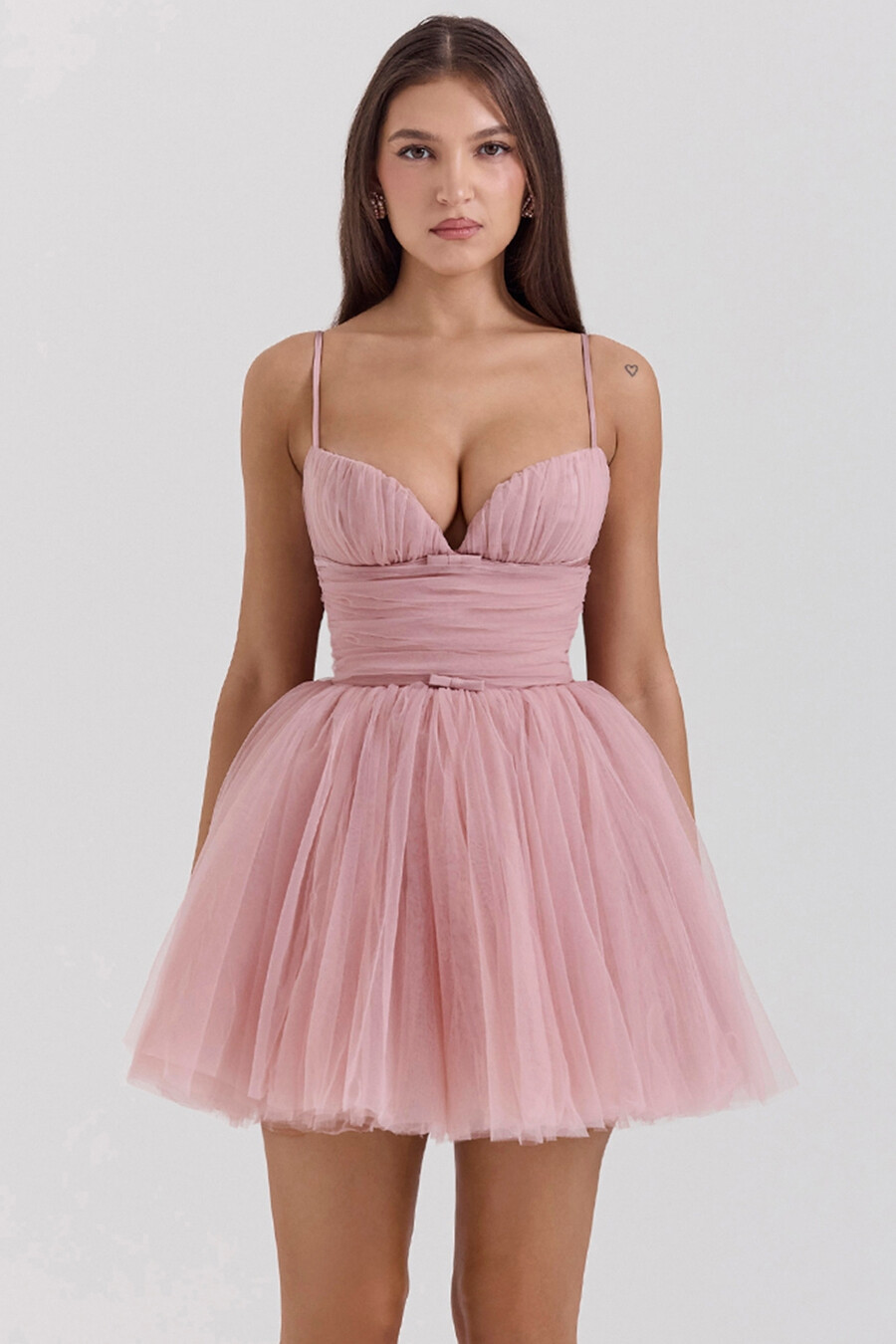 minikleid aus tüll mit französischem rosenmuster