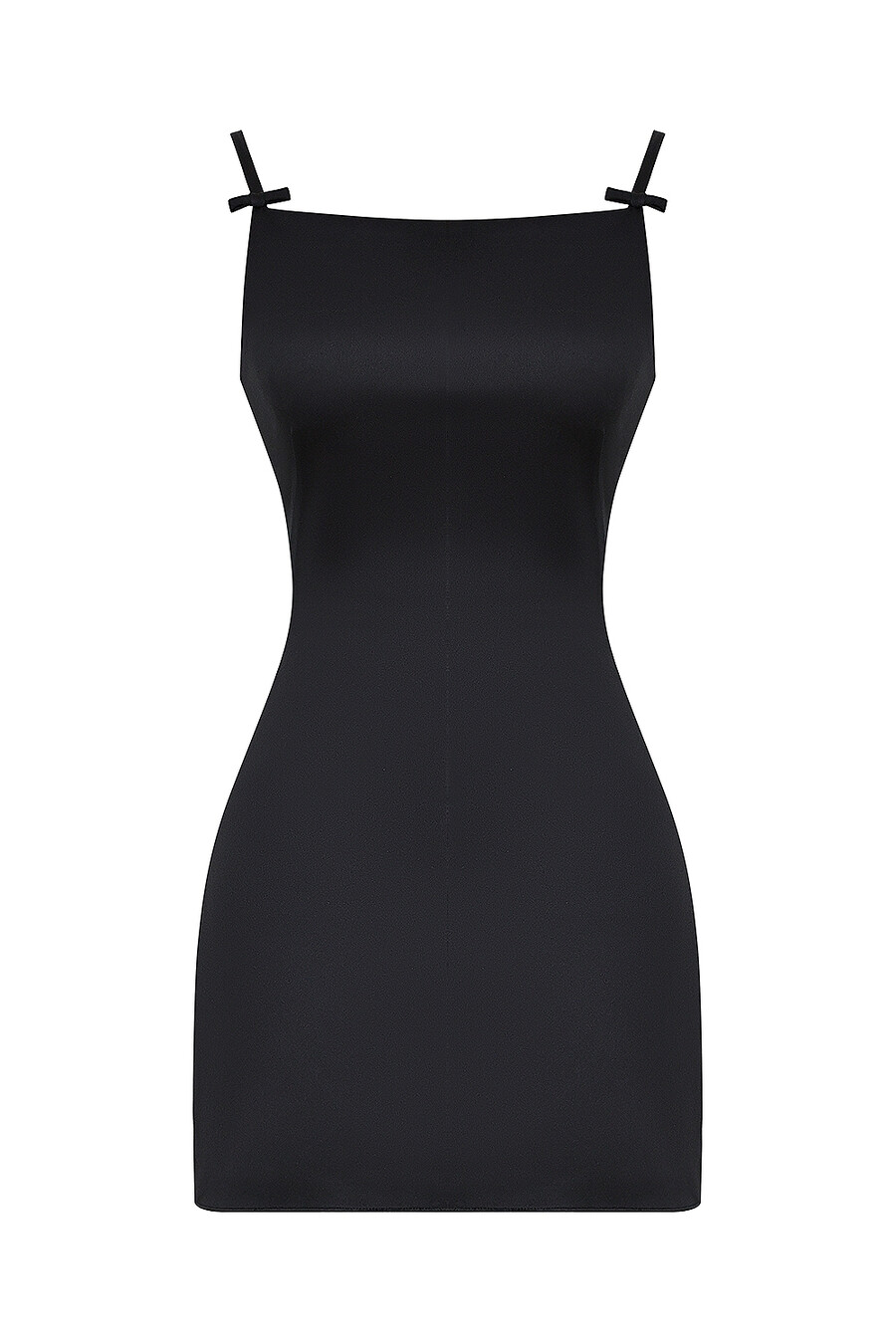 schwarzes minikleid in a-linie mit eckigem ausschnitt