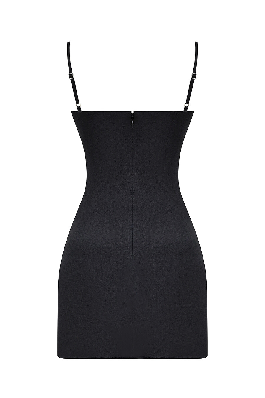 schwarzes minikleid in a-linie mit eckigem ausschnitt