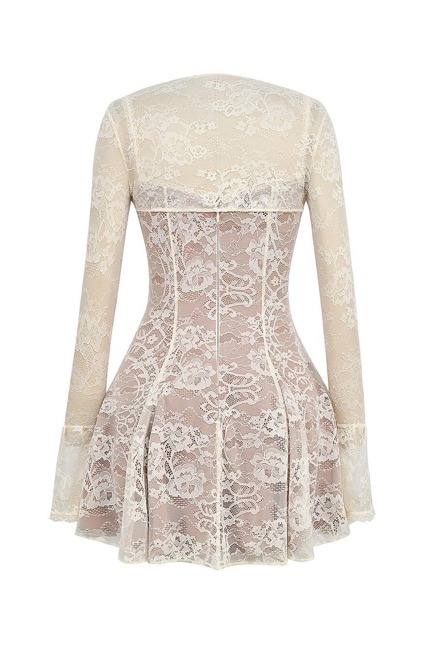 vintage-minikleid aus cremefarbener spitze