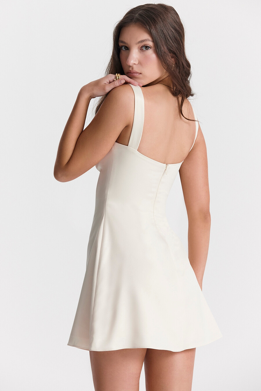 vintage-minikleid in creme