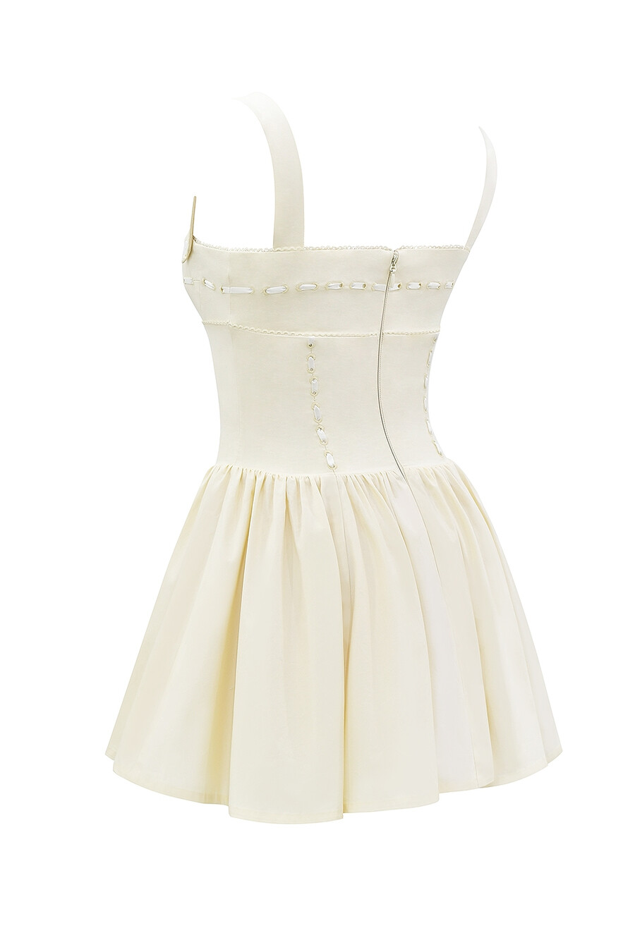 minikleid mit buttermilch-schleifendetails