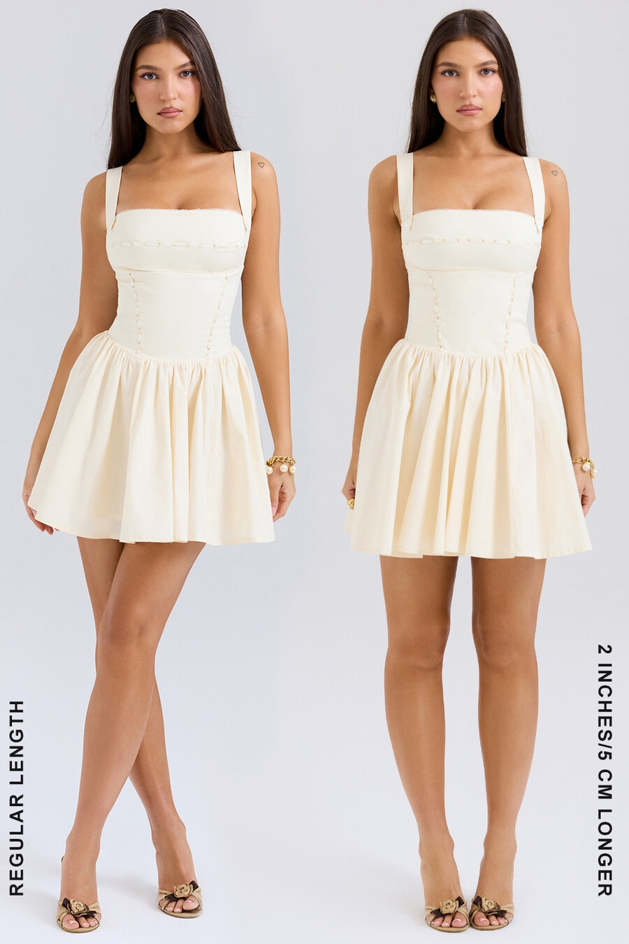 minikleid mit buttermilch-schleifendetails