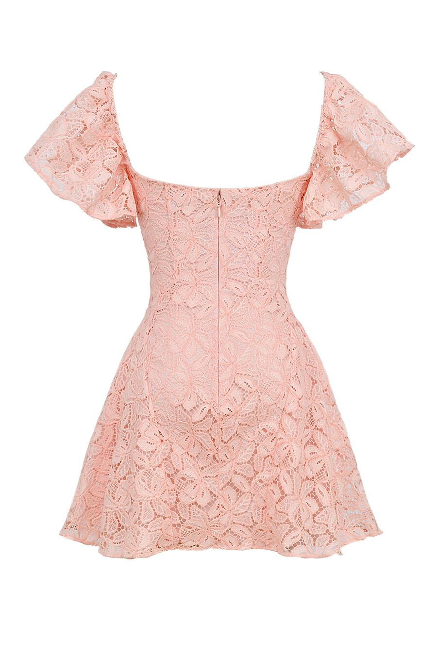 perfekt pinkes minikleid mit blumenmuster und spitze