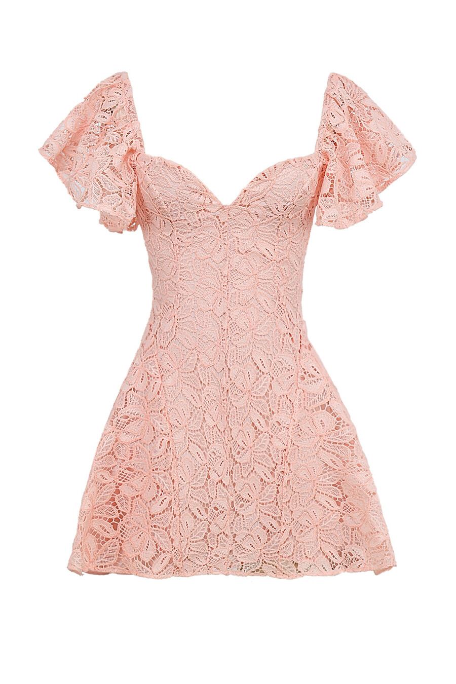 perfekt pinkes minikleid mit blumenmuster und spitze