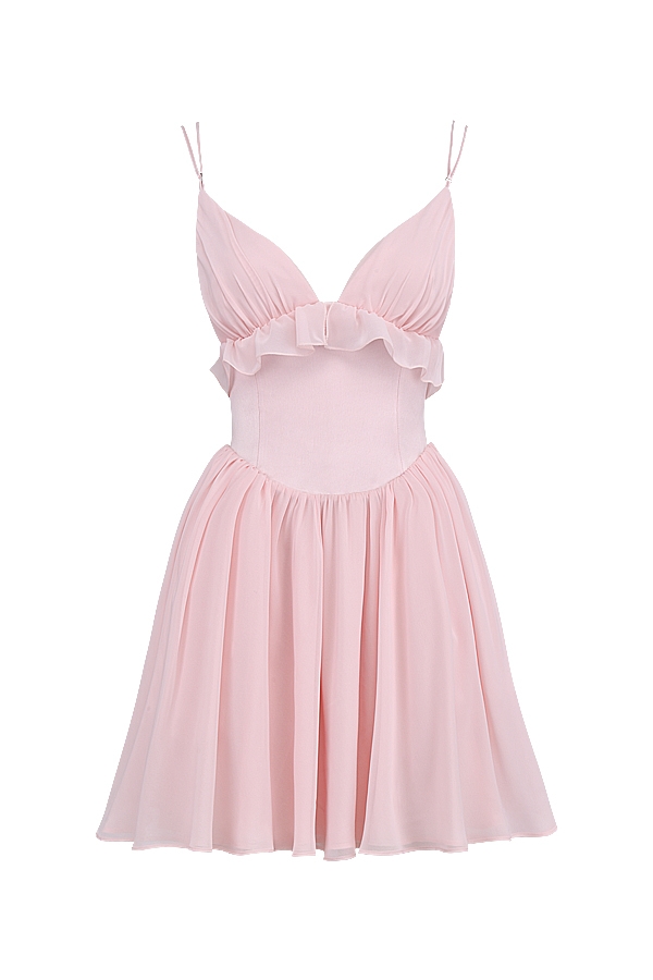 ballerina rosa babydoll minikleid