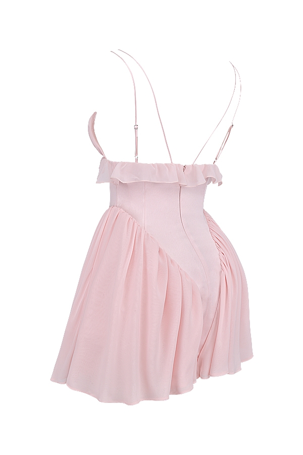 ballerina rosa babydoll minikleid