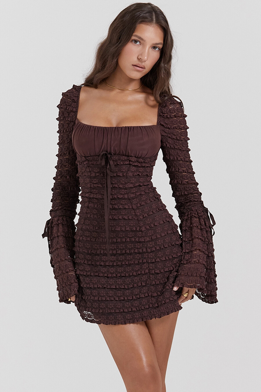 espresso spitzenkleid
