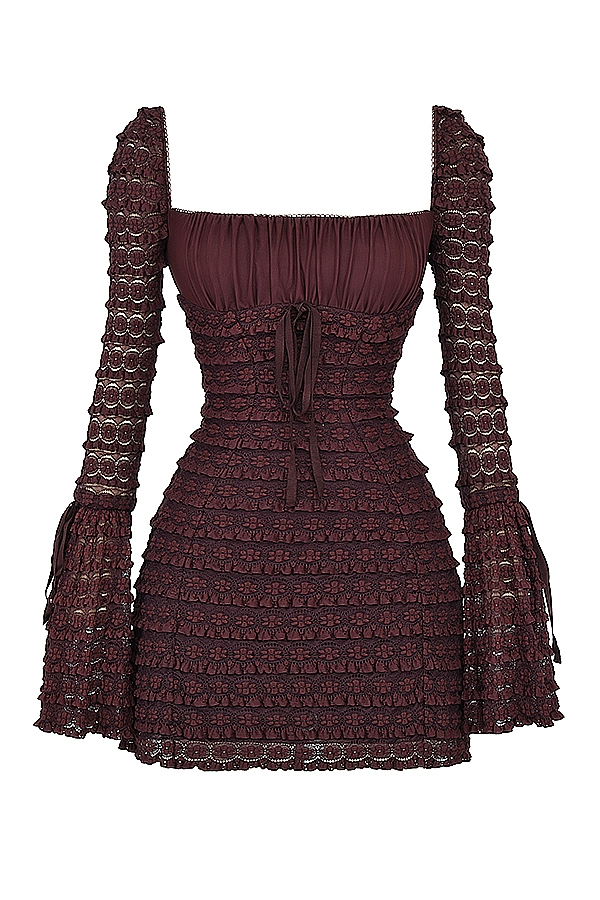 espresso spitzenkleid