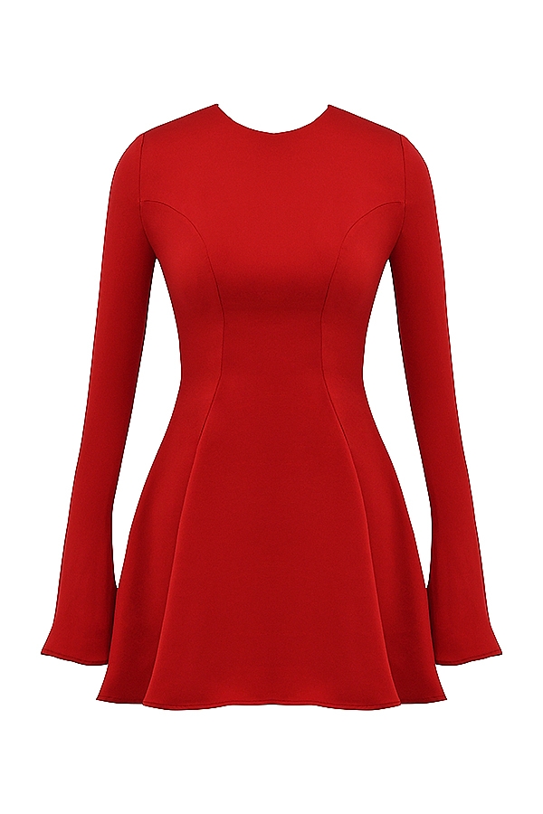 rotes satin-minikleid