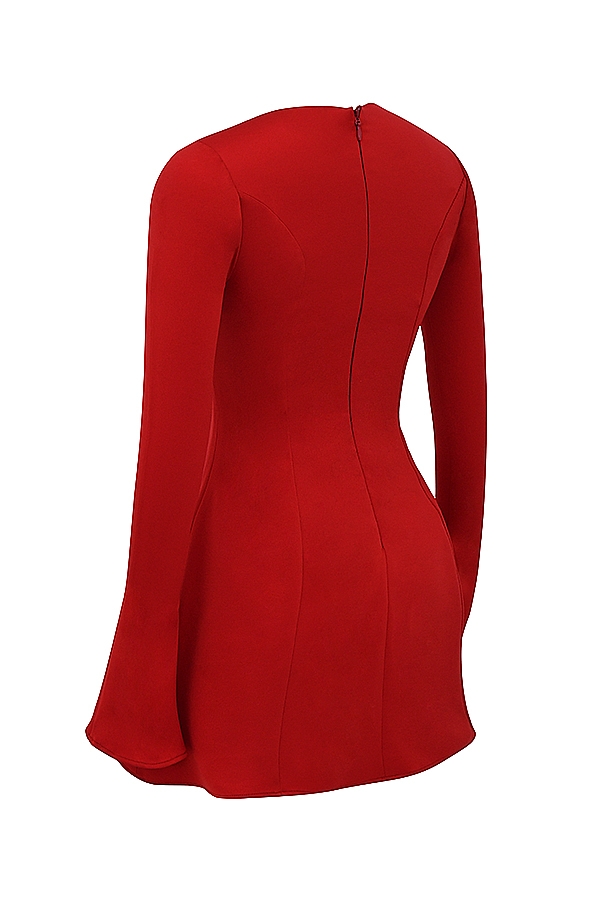 rotes satin-minikleid