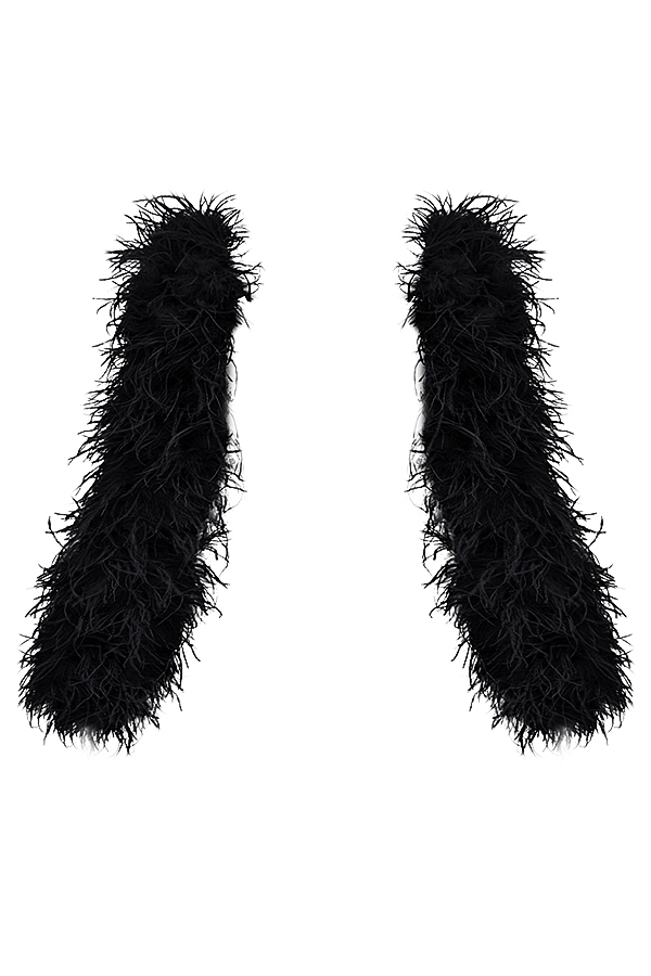 schwarze marabou-Ärmeljacke