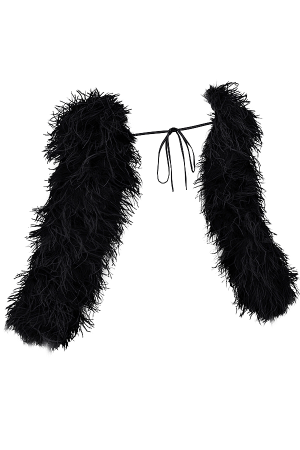 schwarze marabou-Ärmeljacke