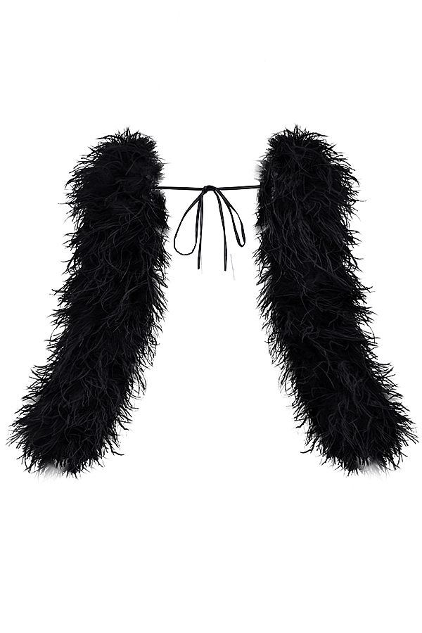 schwarze marabou-Ärmeljacke