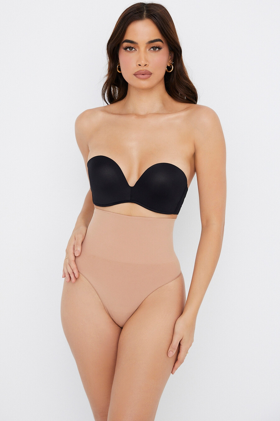 formender high-waist-tanga café au lait