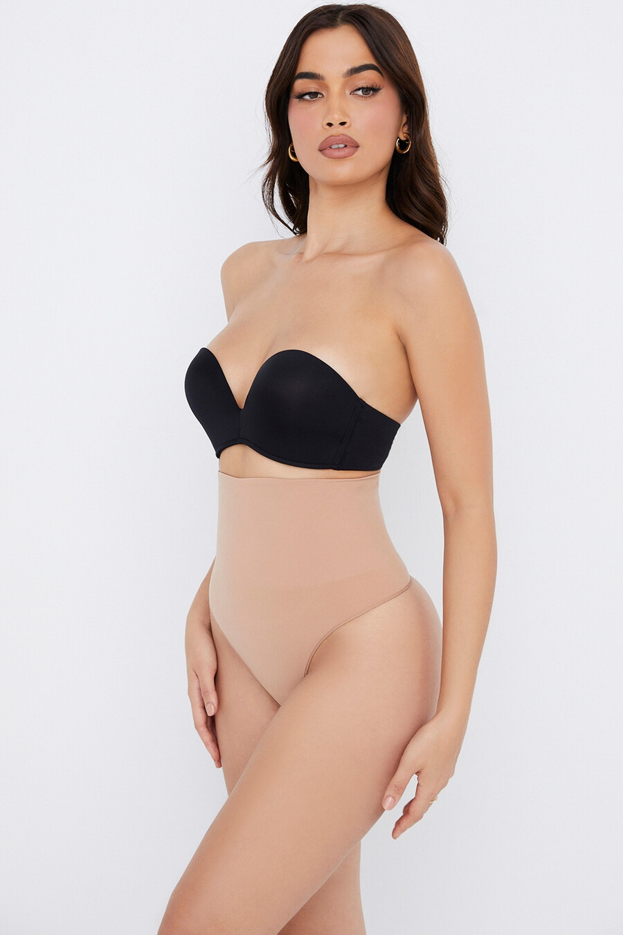 formender high-waist-tanga café au lait