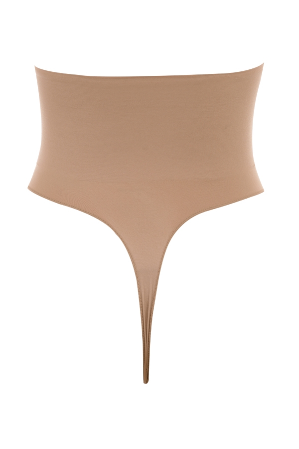formender high-waist-tanga café au lait
