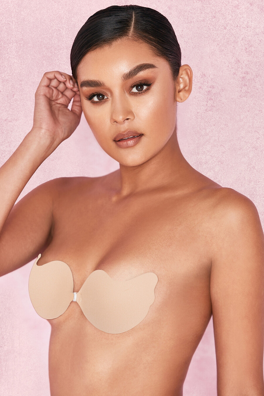 bh aus vorgeformter mikrofaser mit vorderverschluss – beige