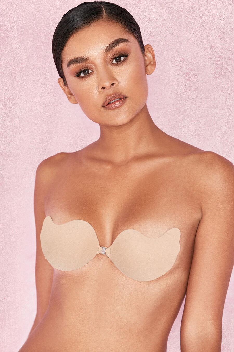 bh aus vorgeformter mikrofaser mit vorderverschluss – beige
