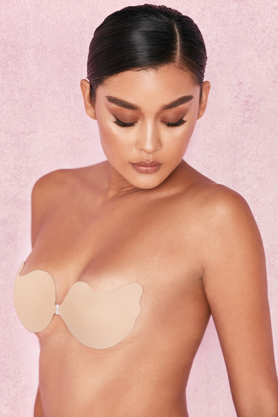 bh aus vorgeformter mikrofaser mit vorderverschluss – beige