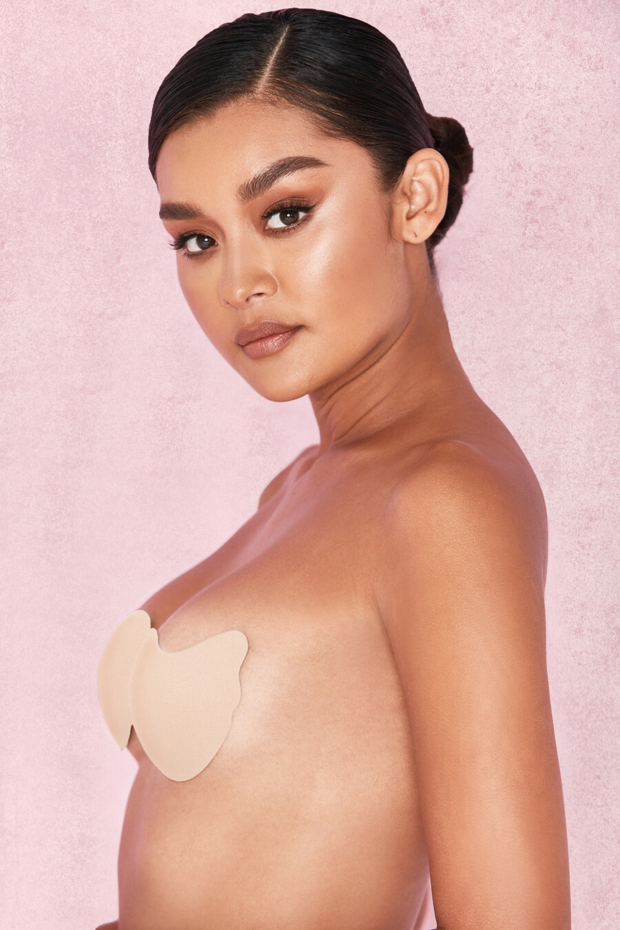 bh aus vorgeformter mikrofaser mit vorderverschluss – beige