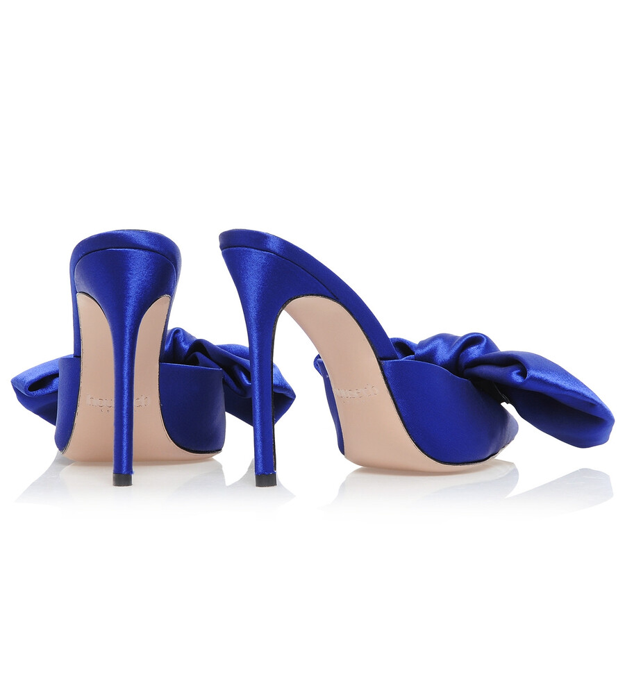 kobaltblaue oversized bow mules