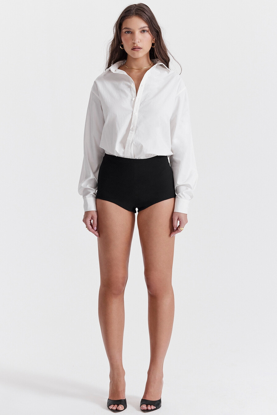 schwarze high-waist-shorts