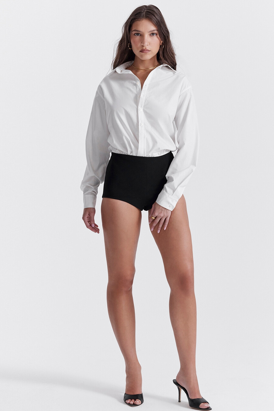 schwarze high-waist-shorts