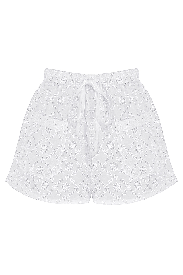 weiße broderie-anglaise-shorts