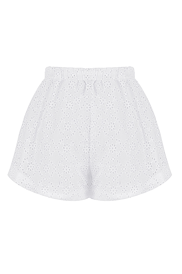 weiße broderie-anglaise-shorts